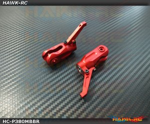 Hawk Creation MSH PROTOS 380 Metal Main Rotor Grips (Red)